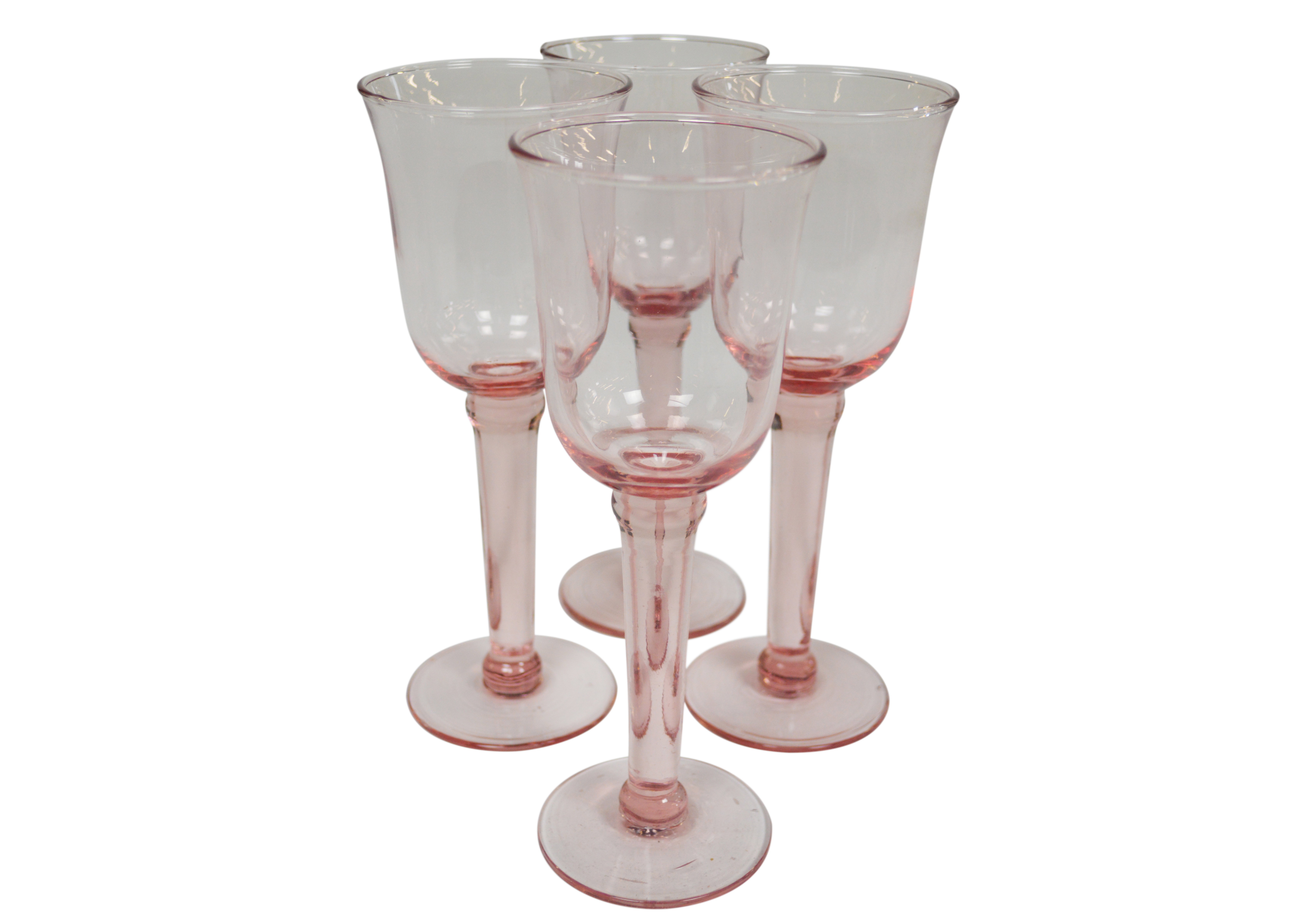 Vintage Pink Glass Goblets EBTH